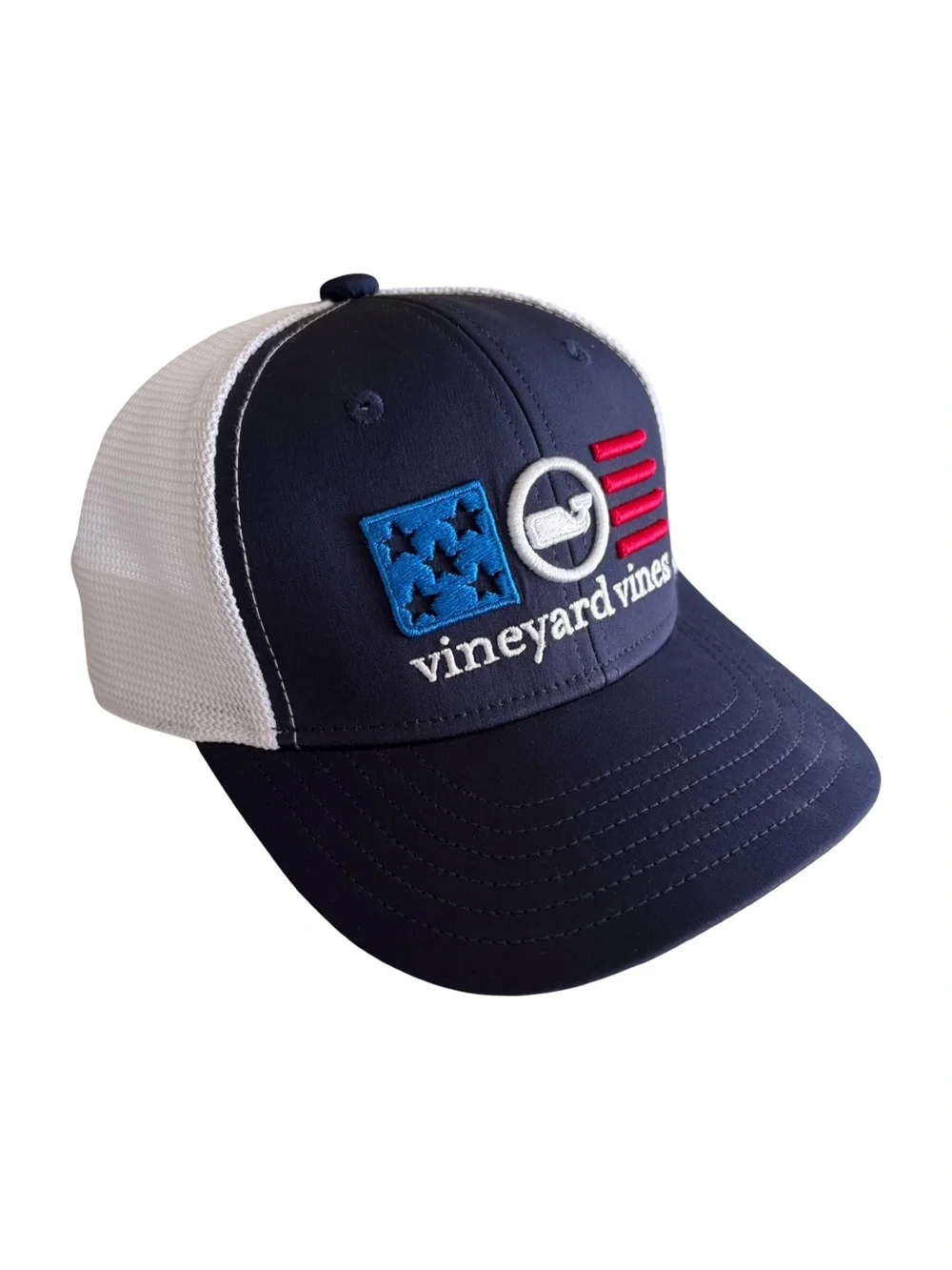 Vineyard Vines Youth American Flag Mesh Trucker Snapback Hat NWOT